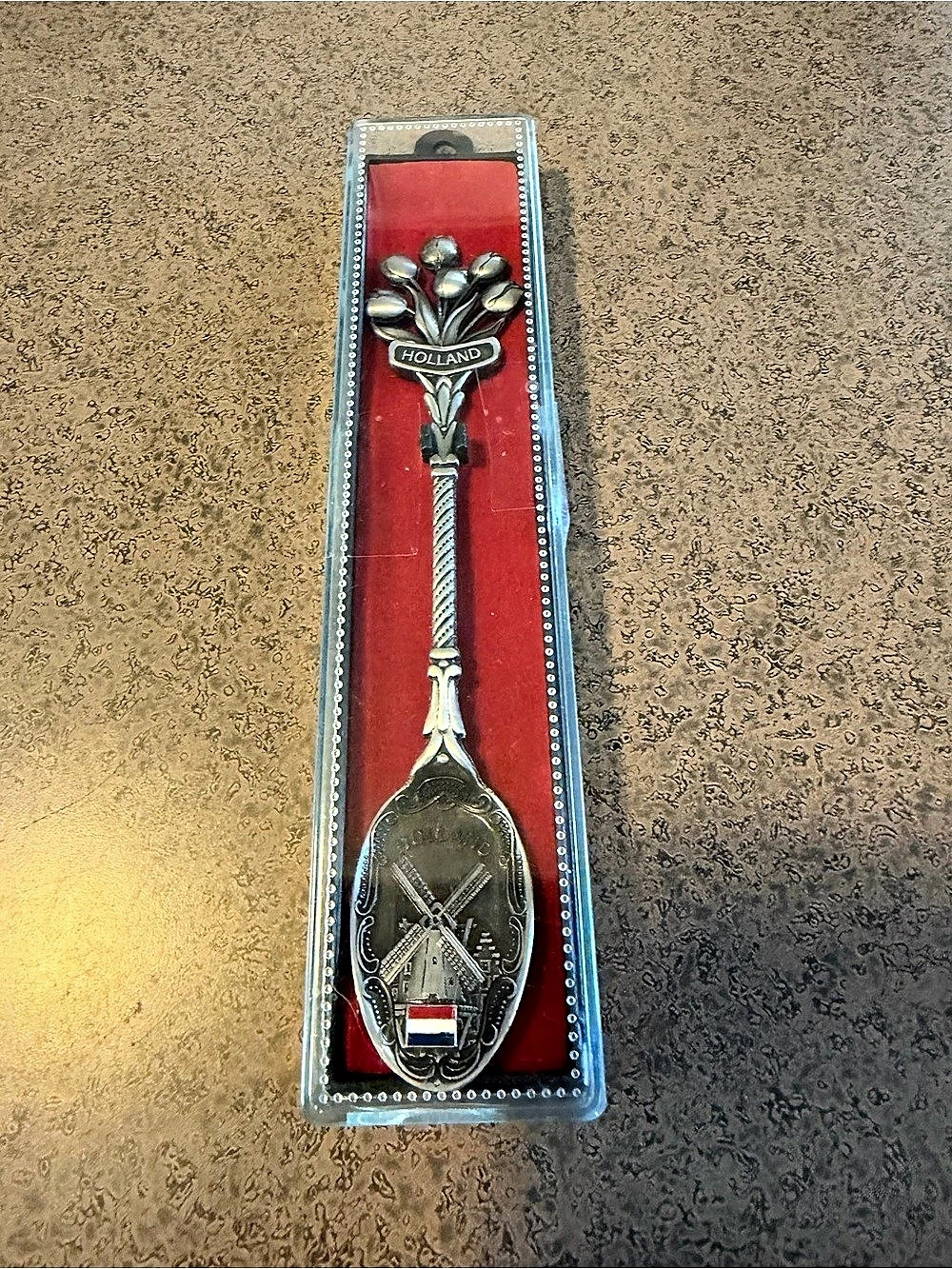 Holland Souvenir Spoon in Silver & Red NWT